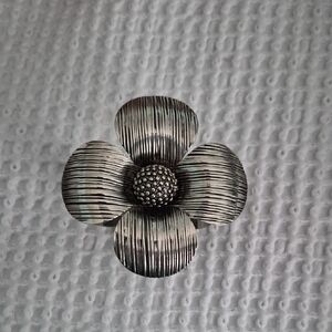 Silver Flower Cuff